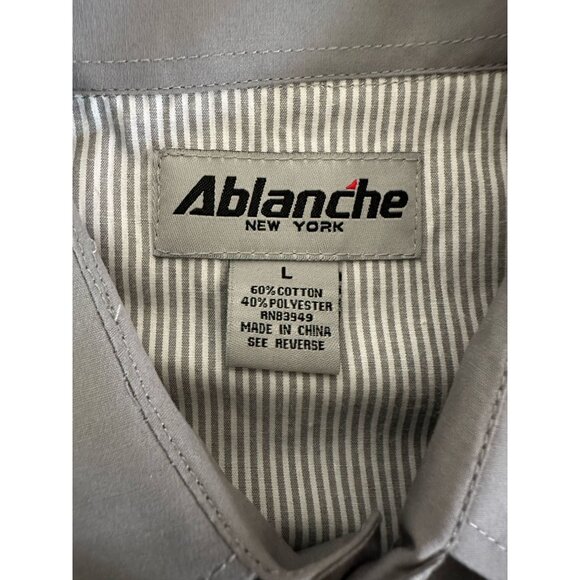 Ablanche New York Mens Large Gray Button Up Short Sleeve Shirt NEW - Picture 3 of 5